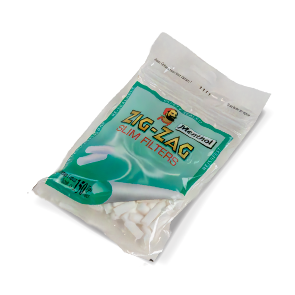 Zig Zag Filters: Menthol – Slim (Balíček 150 špiček)