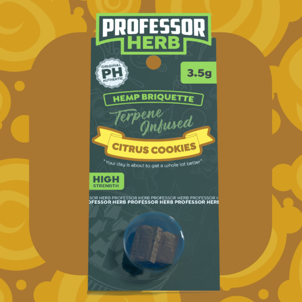 Professor Herb Hemp Briquette Hash (3.5g) – Citrus Cookies [LIMITED ED